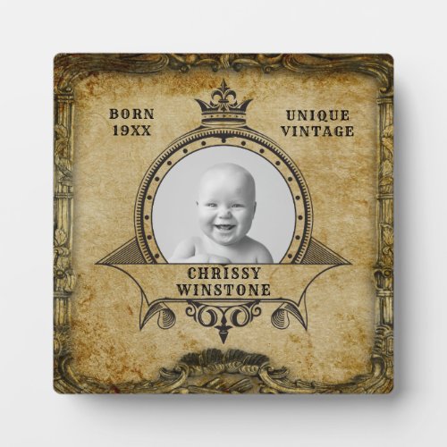 Personalized 30th Birthday Vintage Photo Template Plaque