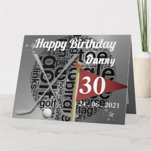 Personalized 30th Golf Birthday Card For Him