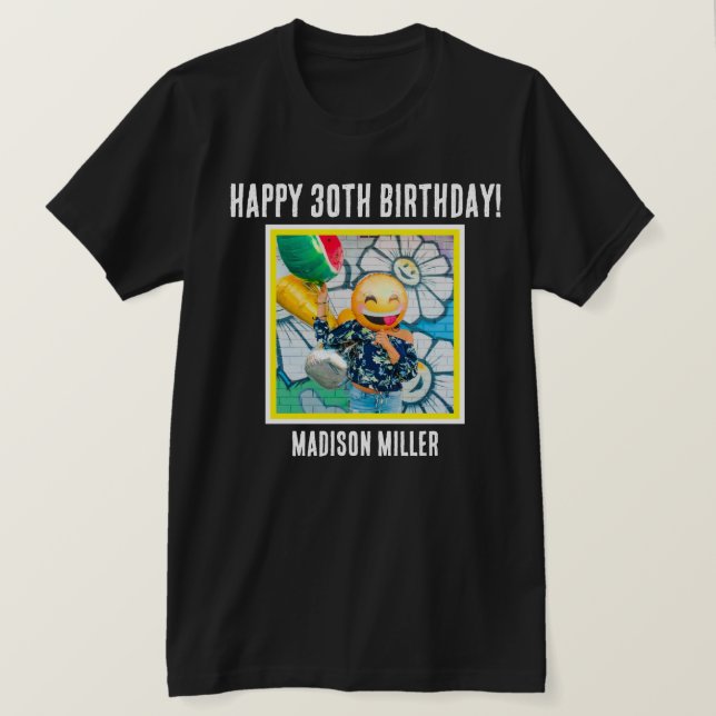 Personalized 30th Milestone Birthday T-Shirt (Design Front)