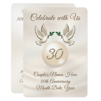 Personalized 30th Wedding Anniversary Invitations