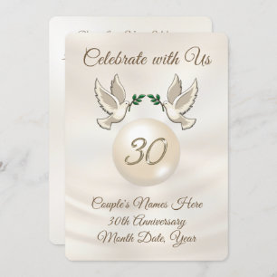 Personalized 30th Wedding Anniversary Invitations