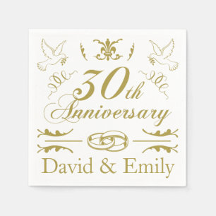 Personalized 30th Wedding Anniversary Napkins