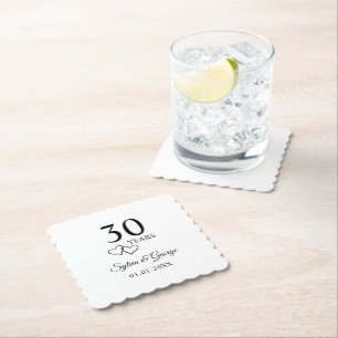 Personalized 30th Wedding Anniversary Party Paper Coaster
