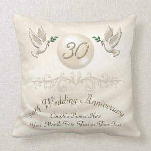 Personalized 30th Wedding Anniversary Presents Throw Pillow