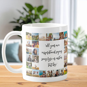 Personalized 32 Photo Collage Custom Quote Coffee Mug