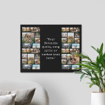 Personalized 32 Photo Collage Custom Quote Faux Canvas Print<br><div class="desc">Create your own custom quote canvas wall art. Features 32 of your favorite pictures and personalized text in vintage typewriter typography.</div>