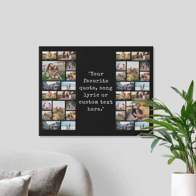 Personalized 32 Photo Collage Custom Quote Faux Canvas Print (Creator Uploaded)