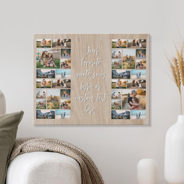 Personalized 32 Photo Collage Custom Quote Faux Canvas Print (Creator Uploaded)