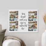Personalized 32 Photo Collage Custom Quote Faux Canvas Print<br><div class="desc">Create your own custom quote canvas wall art. Features 32 of your favorite pictures and personalized text in modern calligraphy typography.</div>