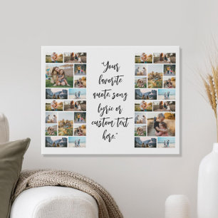Personalized 32 Photo Collage Custom Quote Faux Canvas Print