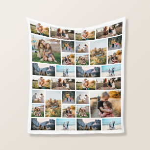 Personalized 32 Photo Collage Fleece Blanket