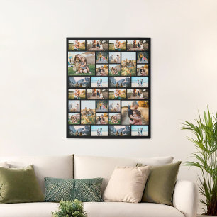 Personalized 32 Photo Collage Metal Print