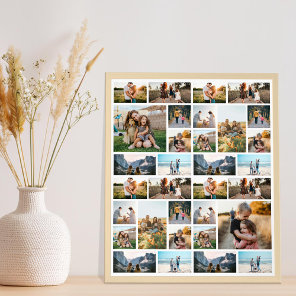 Personalized 32 Photo Collage Poster