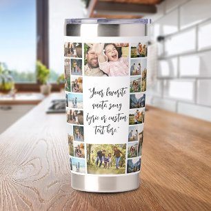 Personalized 34 Photo Collage Custom Quote Insulated Tumbler