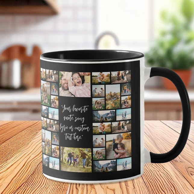 Personalized 34 Photo Collage Custom Quote Mug (Creator Uploaded)
