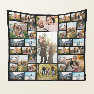 Personalized 35 Photo Collage Fleece Blanket