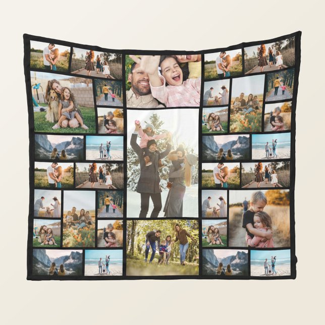 Personalized 35 Photo Collage Fleece Blanket (Creator Uploaded)