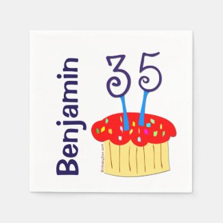Personalized 35th Birthday Paper Napkin