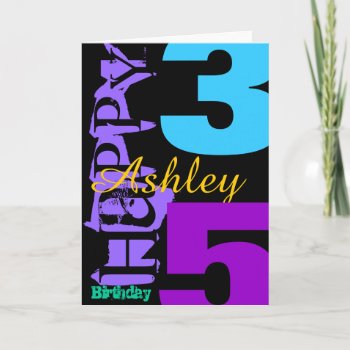Personalized 35th Birthday Pop Greeting Card by plurals at Zazzle