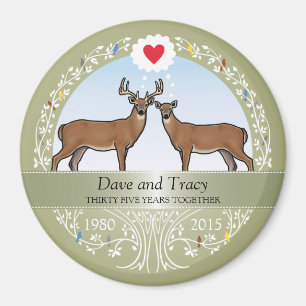 Personalized 35th Wedding Anniversary, Buck & Doe Magnet