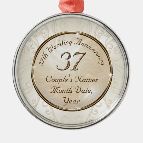 Personalized 37 years Married Gift Ornament