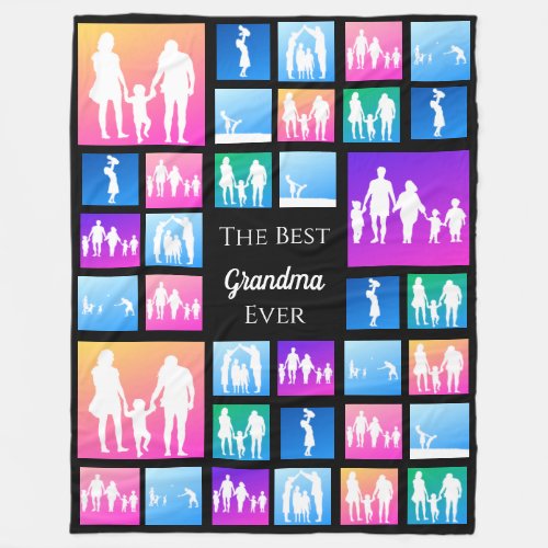 Personalized 39 Photo Collage Template Gift Fleece Blanket