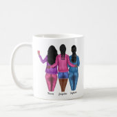 Personalized 3 Best Friends Trouble Quote Coffee Mug (Left)