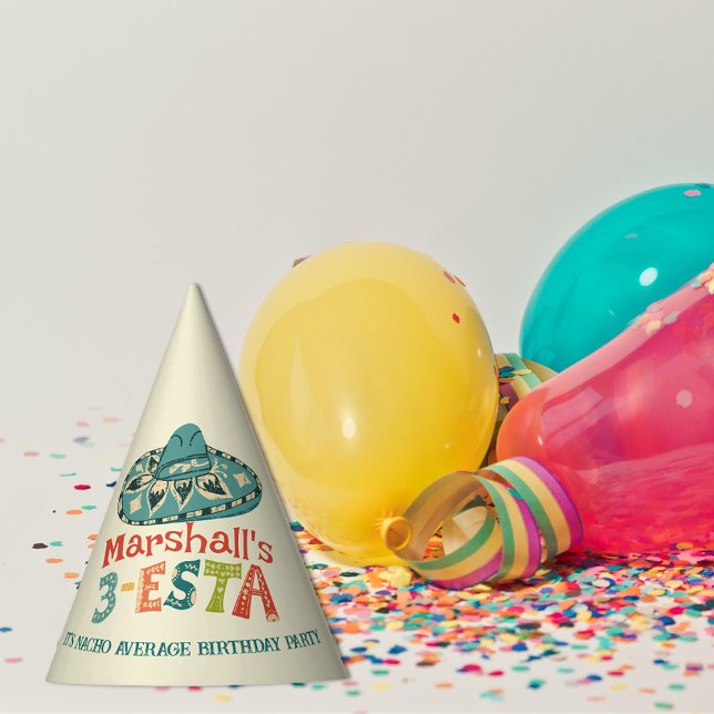 Personalized 3-Esta Boys Mexican Birthday Party Party Hat (Creator Uploaded)