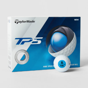Personalized 3 initial letters blue golf balls