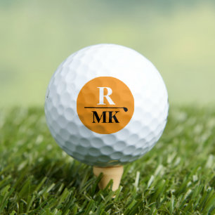 Personalized 3 initial letters orange color golf balls