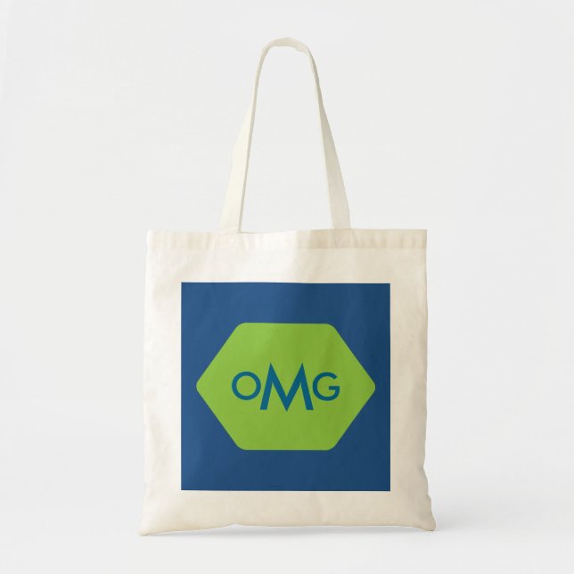 Personalized 3 letter monogram blue green bag (Front)