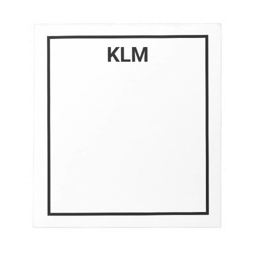 Personalized 3 Letter Monogram Notepad
