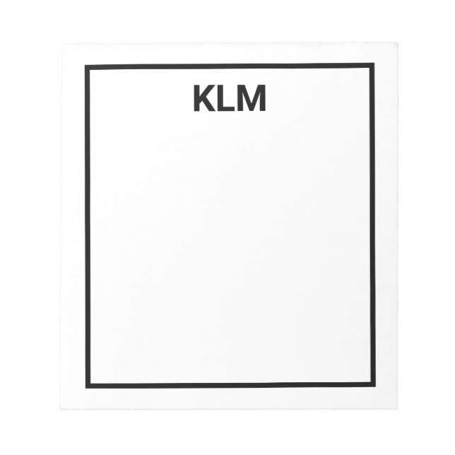 Personalized 3 Letter Monogram Notepad (Front)