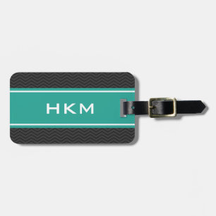 Personalized 3 letter monogram travel luggage tag