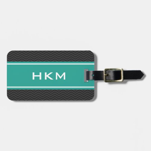 Personalized 3 letter monogram travel luggage tag
