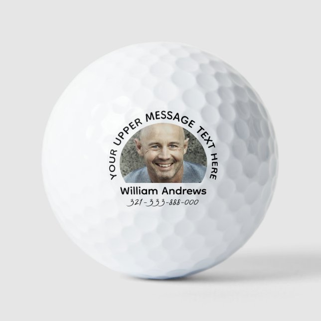Personalized 3-Line Text & Custom Photo Golf Balls (Front)