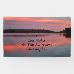 Personalized 3 Lines of Text Fisherman Retirement Banner