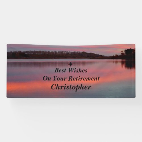 Personalized 3 Lines of Text Fisherman Retirement Banner