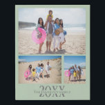 Personalized 3 Photo and Text Photo Collage Faux Canvas Print<br><div class="desc">Make a Personalized Photo keepsake wall art  - Faux Wrapped Canvas Print from Ricaso - add your own three photos and text - photo collage keepsake gifts</div>