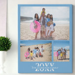 Personalized 3 Photo and Text Photo Collage Faux Canvas Print<br><div class="desc">Make a Personalized Photo keepsake wall art  - Faux Wrapped Canvas Print from Ricaso - add your own three photos and text - photo collage keepsake gifts</div>