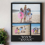 Personalized 3 Photo and Text Photo Collage Faux Canvas Print<br><div class="desc">Make a Personalized Photo keepsake wall art  - Faux Wrapped Canvas Print from Ricaso - add your own three photos and text - photo collage keepsake gifts</div>