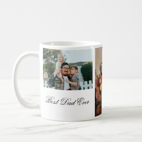 Personalized 3 Photo And Text White Coffee Mug