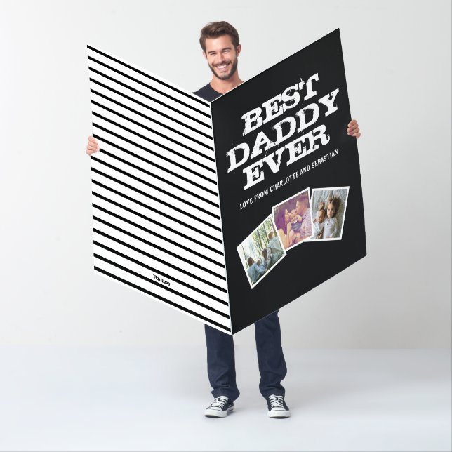 Personalized 3 Photo Best Daddy Ever Fathers Day Card (In Situ)