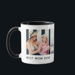 Personalized 3-photo 'Best Mom Ever' Mug<br><div class="desc">Personalized Best Mom Ever photo mug with 3 custom pictures and black handle and inside creates a bold and meaningful gift she will cherish every day. This custom mom photo coffee mug features a modern three photo layout displayed in a clean horizontal panel design, allowing each uploaded image to stand...</div>