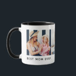 Personalized 3-photo 'Best Mom Ever' Mug<br><div class="desc">Personalized Best Mom Ever photo mug with 3 custom pictures and black handle and inside creates a bold and meaningful gift she will cherish every day. This custom mom photo coffee mug features a modern three photo layout displayed in a clean horizontal panel design, allowing each uploaded image to stand...</div>