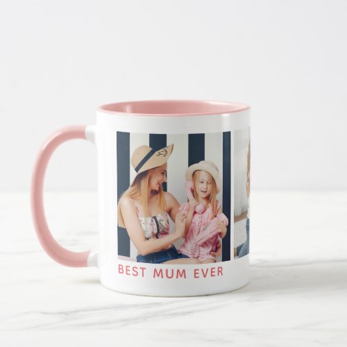 Personalized 3_photo Best Mum Ever Mug