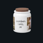 Personalized 3 Photo Candy Jar Grandma's<br><div class="desc">Use your own text if desired and add photos for a perfect gift for Grandma or Mom!</div>