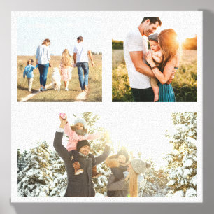 Personalized 3 Photo Canvas Photo Tile
