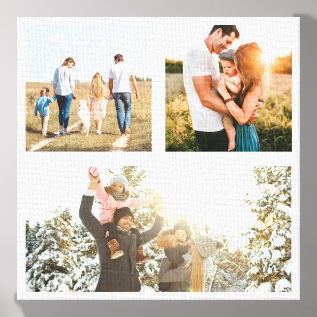 Personalized 3 Photo Canvas Photo Tile (Front Set)