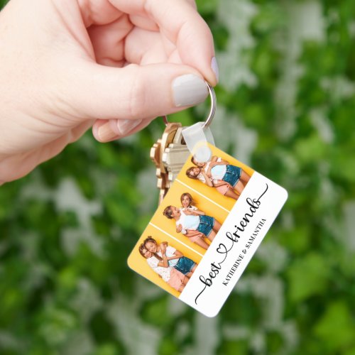 Personalized 3 Photo Collage Best Friends Forever  Keychain